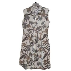 Laura Bianchi Linen Dress Made In Italy Shirt Dress Button Size Medium